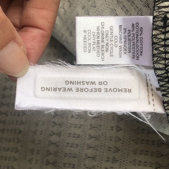 Ann Taylor LOFT Knit Dress Womens Size Medium Stretch Black Tan 3/4 Sleeve - Picture 7 of 9